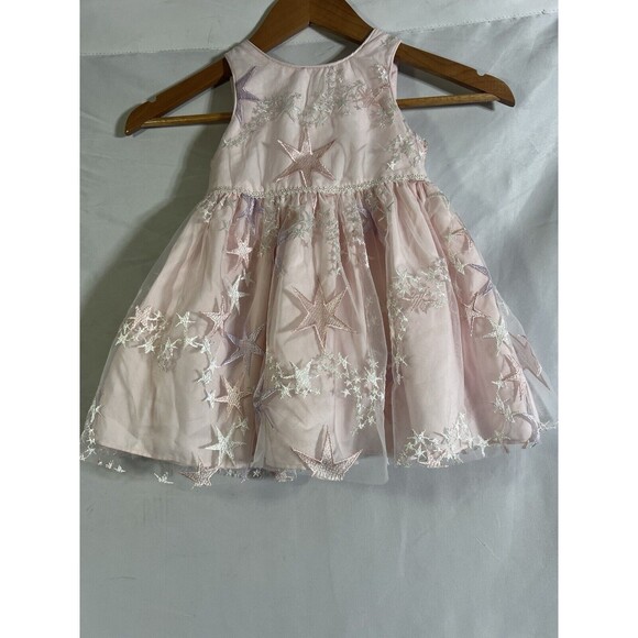 Pippa & Julie Light Pink Embroidered Star Dress Sz 24 Months - Picture 1 of 5